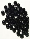 25 8mm Round Opaque Black Glass Beads